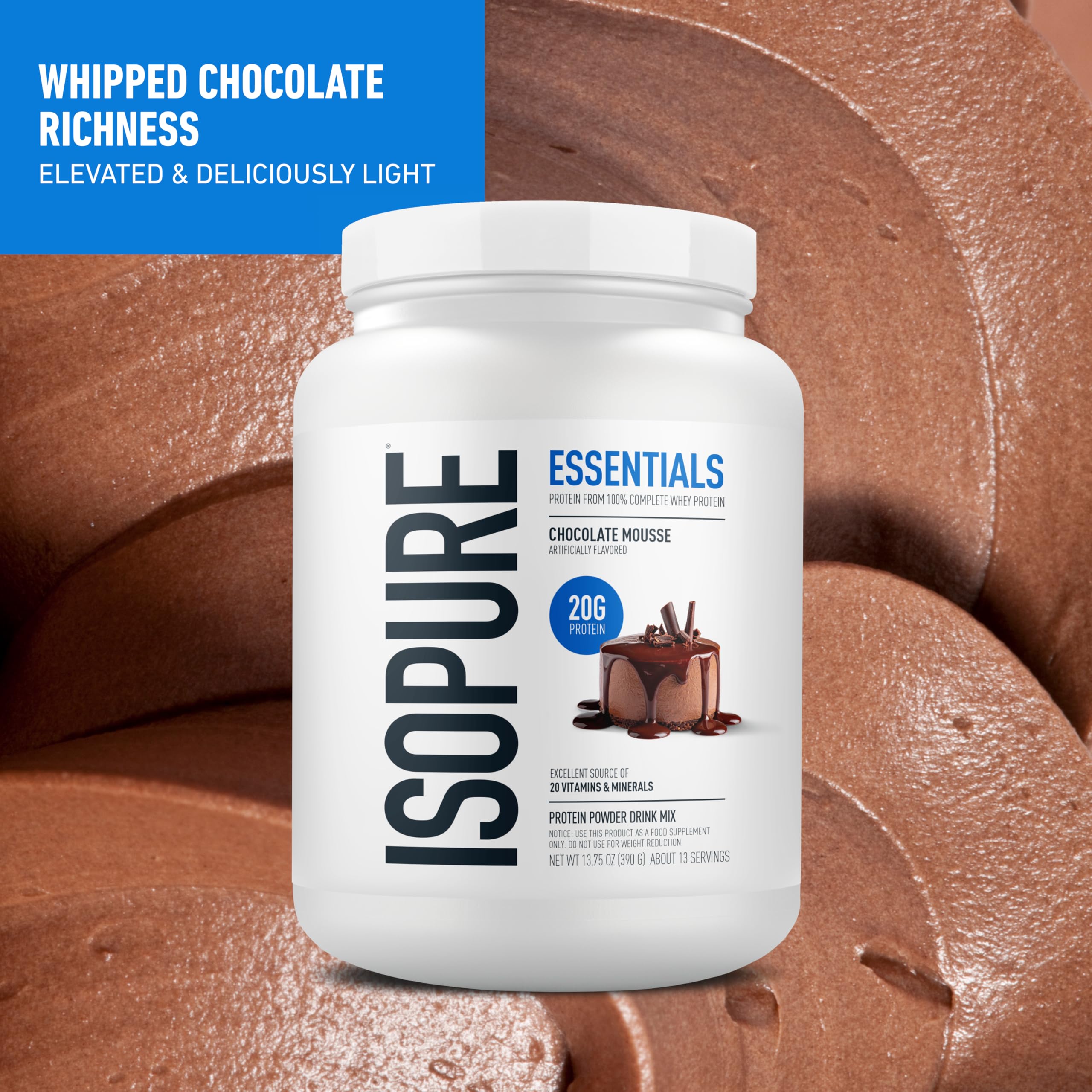 Isopure batido en vaso listo para beber aporta 20 g de proteína