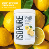 Isopure bebida Lemonade en vaso con hielo refrescante y sin grumos