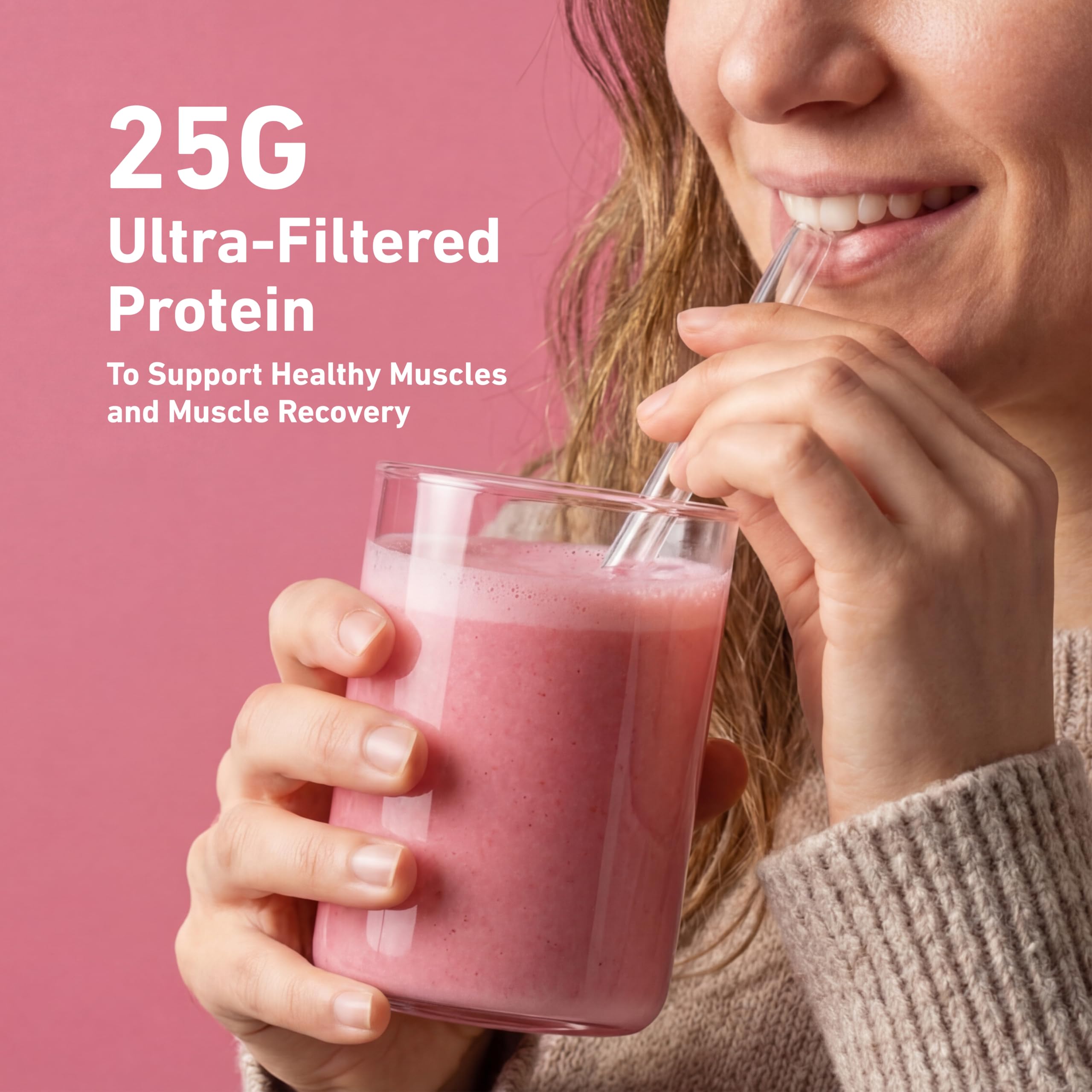 Isopure batido preparado en vaso, proteína lista para consumir tras entreno