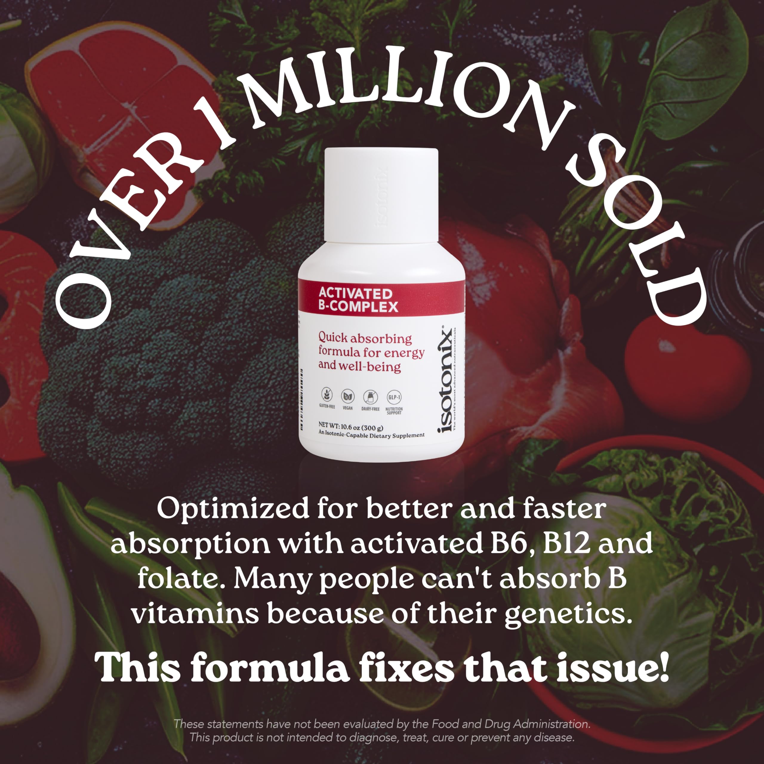Polvo del complemento Isotonix con textura fina, beneficio mezcla rápida