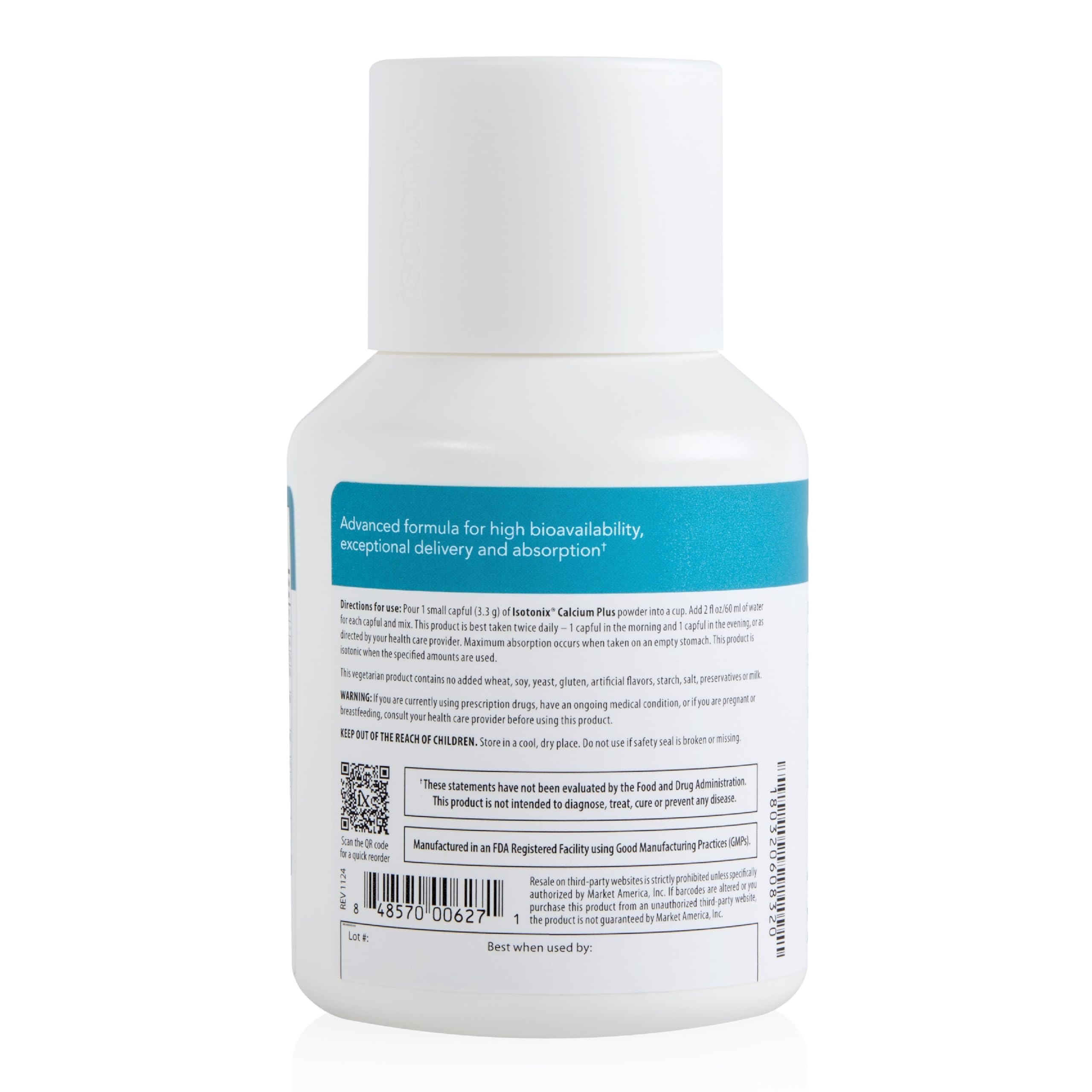 Isotonix paquete en mano para comparar tamaño y cantidad