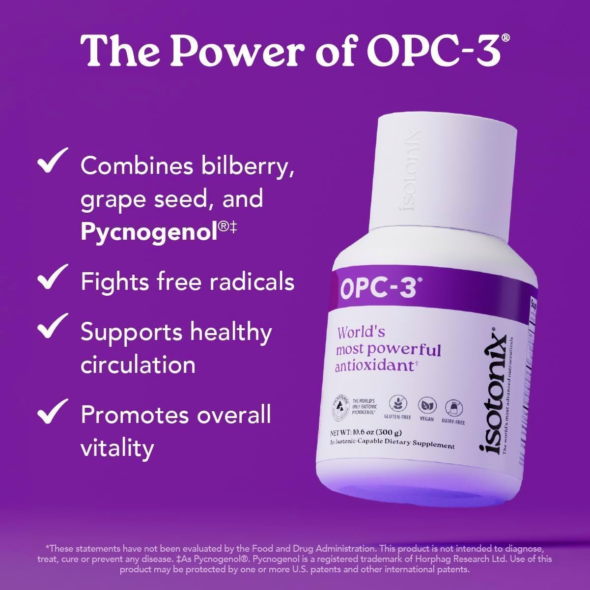 Isotonix etiqueta frontal con ingredientes clave visibles y fácil lectura