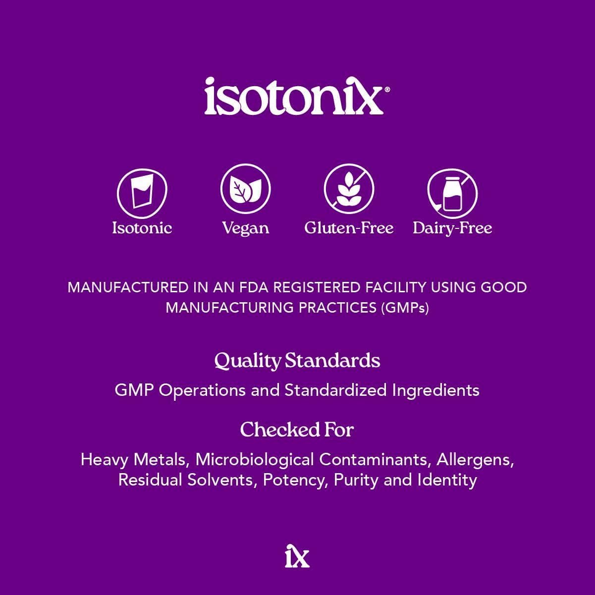 Isotonix ingredientes secos agrupados: semilla de uva, pino, bilberry