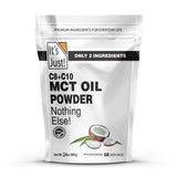 It's Just! envase frontal de MCT Oil Powder mostrando formato 24 oz y beneficios