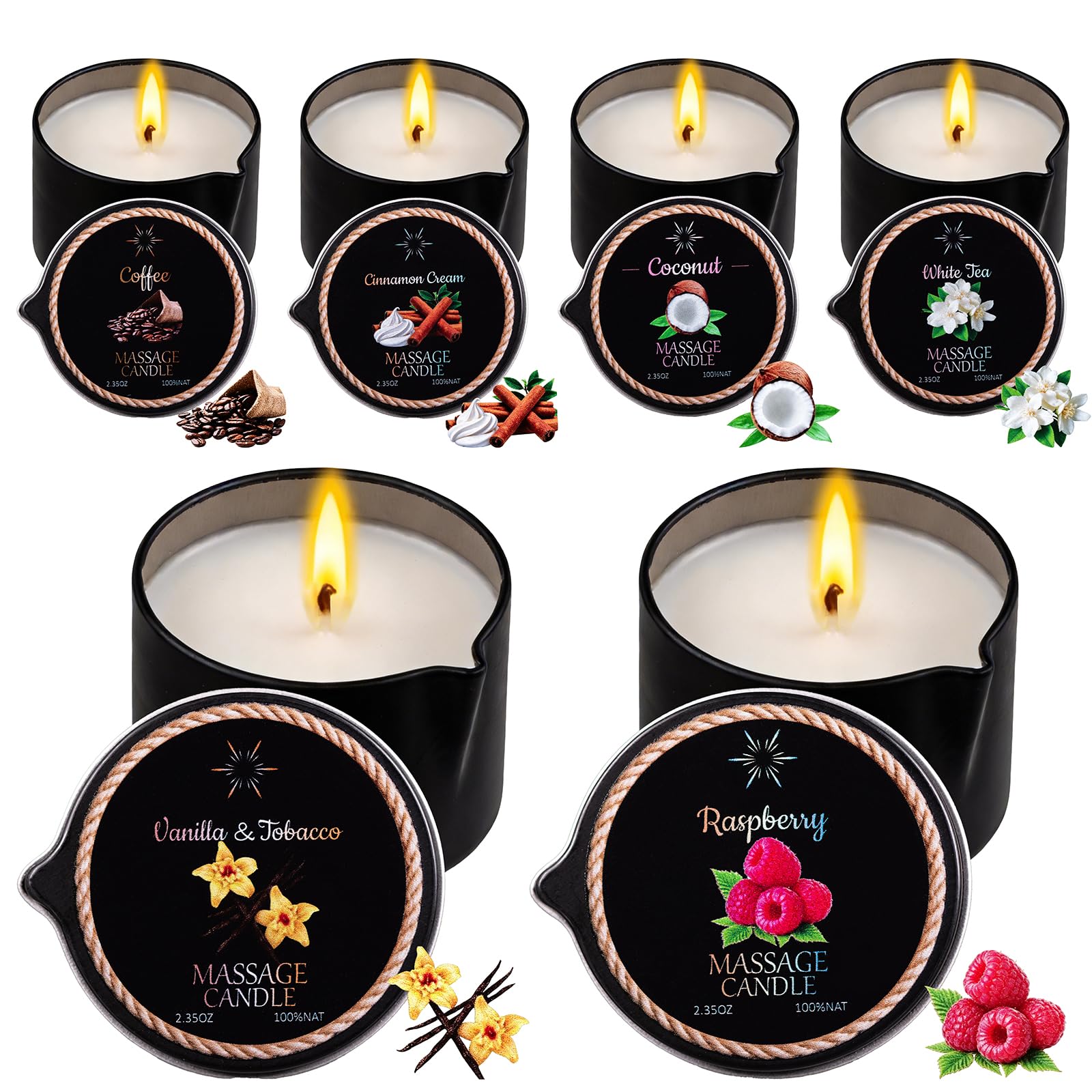 IUJOCQL frente del paquete mostrando seis velas, conveniente para regalo