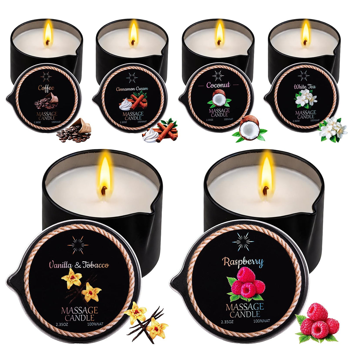 IUJOCQL frente del paquete mostrando seis velas, conveniente para regalo