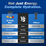 IV FLUID MAX vaso mezclado sabor naranja, hidratación sin azúcar y refrescante
