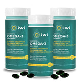 Iwi envase frontal mostrando 90 cápsulas y etiqueta clara, beneficio de origen vegetal
