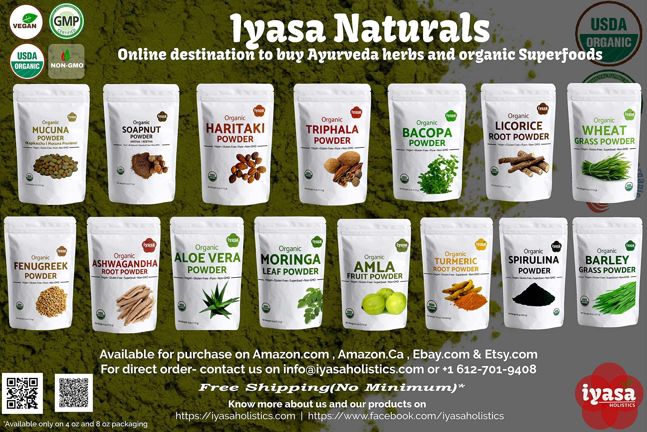 Iyasa Holistics etiqueta con certificación USDA, garantía de orgánico
