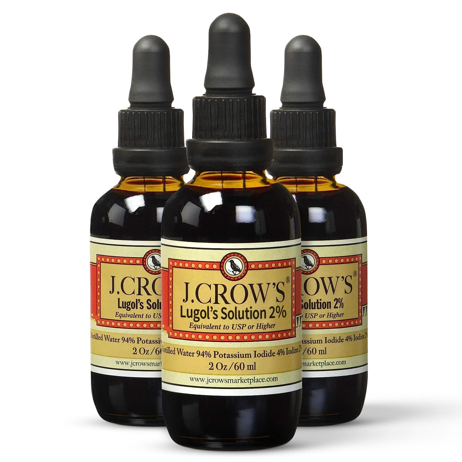 J. CROW'S frasco frontal 2% con etiquetado claro y envase reutilizable
