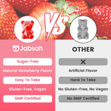 Jabsah estilo de vida con gominolas y fresas frescas apetitosas