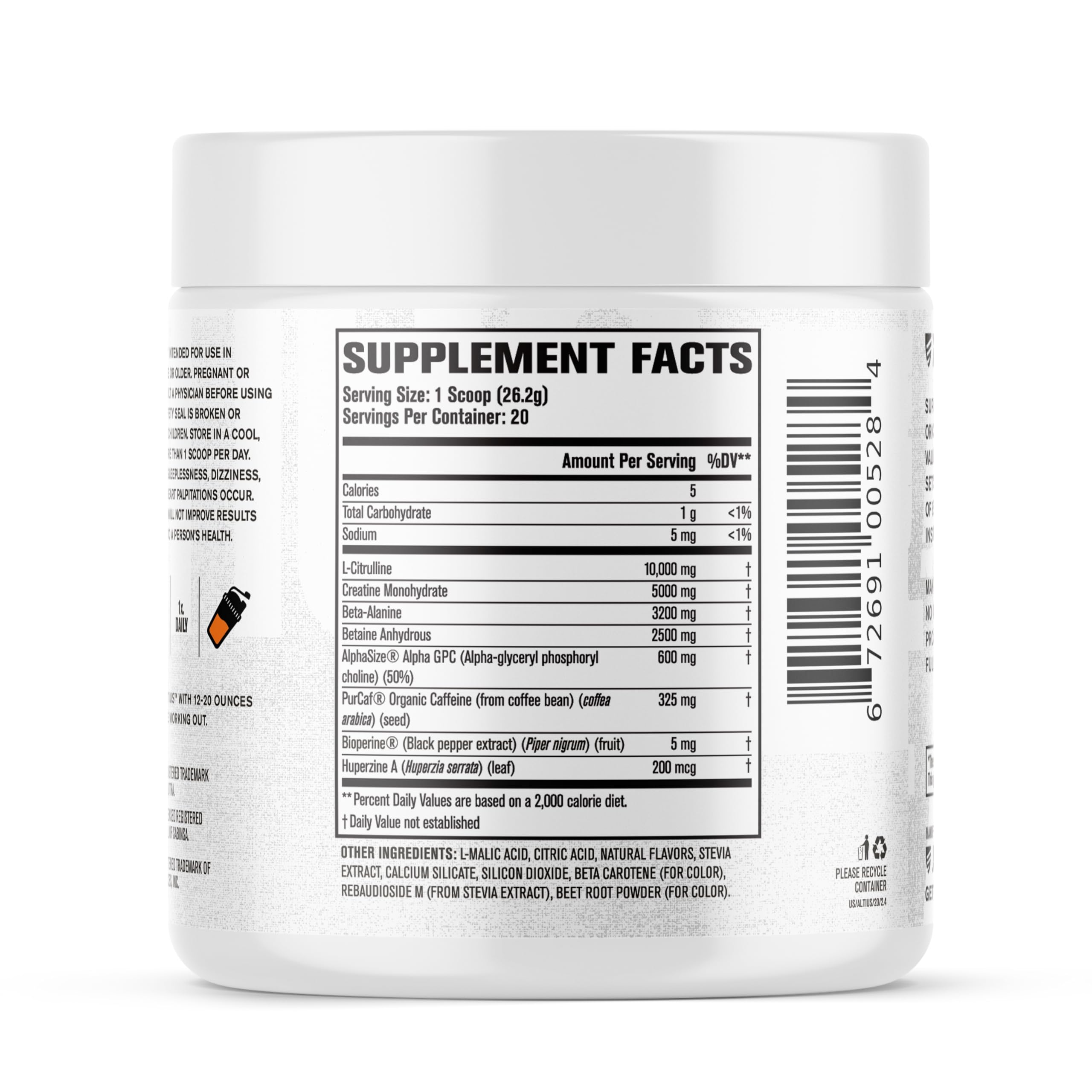 Jacked Factory frasco en mesa lifestyle previo a entrenamiento
