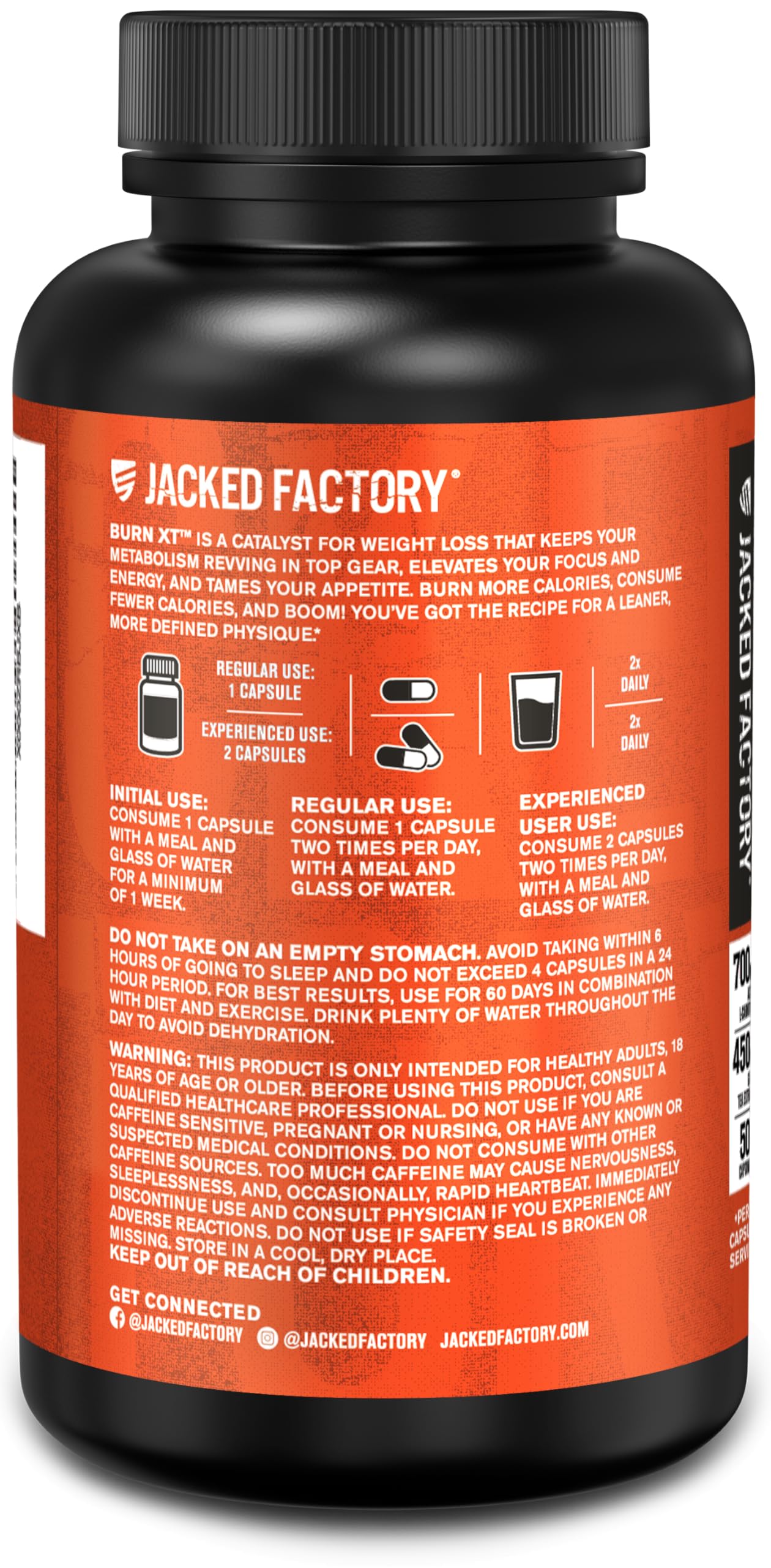 Jacked Factory Burn-XT en mesa de cocina como parte de un estilo de vida activo