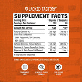 Jacked Factory Burn-XT ingredientes clave (té verde, cayena) y su aporte