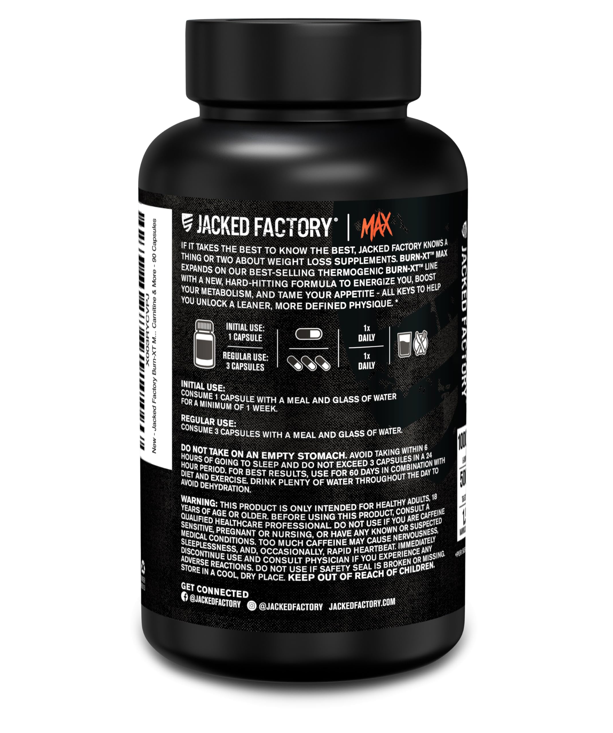 Jacked Factory etiqueta nutricional legible que ofrece transparencia