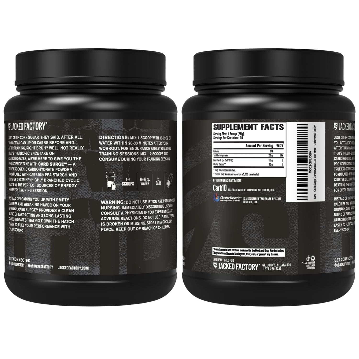 Jacked Factory Carb Surge en gimnasio estilo de vida rendimiento sostenido