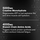 Etiqueta nutricional de Jacked Factory Creatine + BCAAs mostrando ingredientes clave