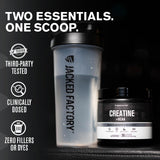 Textura del polvo Jacked Factory Creatine + BCAAs en primer plano, fácil de disolver