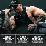 Cuchara con una porción de Jacked Factory Creatine + BCAAs lista para mezclar
