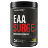 Jacked Factory frasco frontal del EAA Surge mostrando la marca y sabor