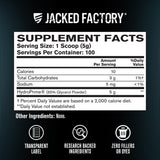 Jacked Factory etiqueta nutricional clara con ingredientes transparentes