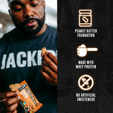 Jacked Factory etiqueta nutricional destacando proteína y miel