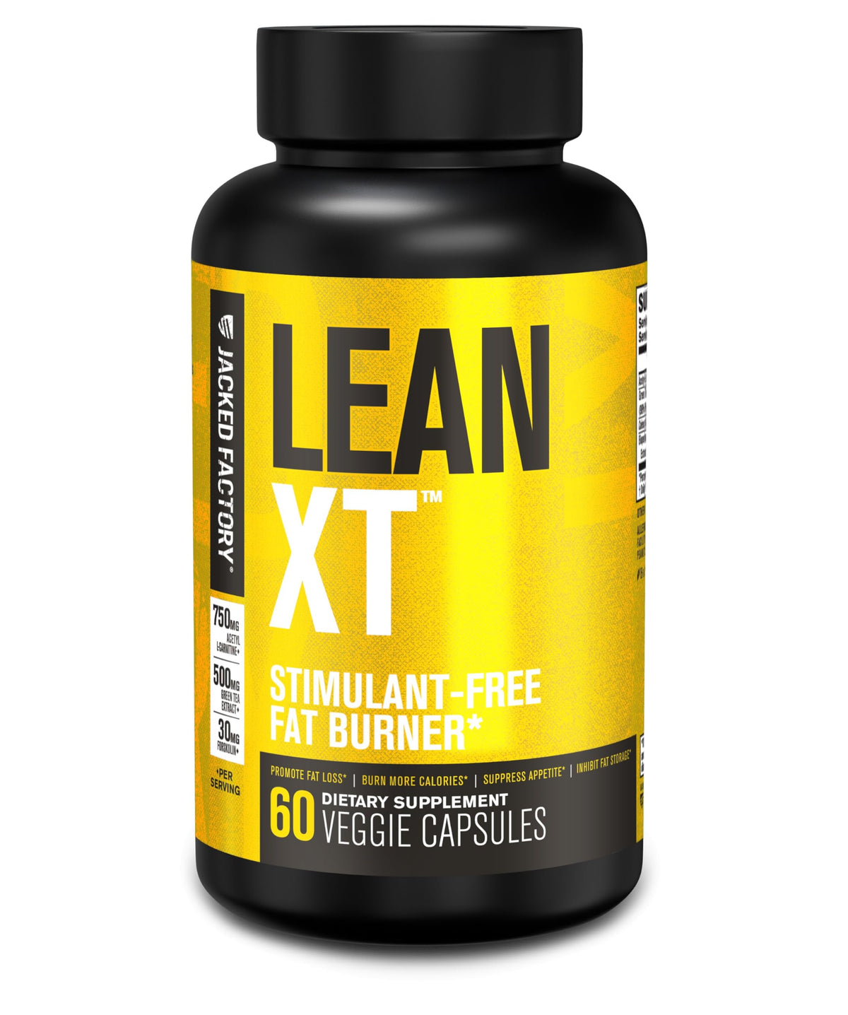 Jacked Factory envase frontal Lean-XT beneficiando pérdida de grasa