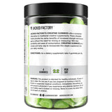 Jacked Factory gomitas en mesa con manzana verde, sabor refrescante