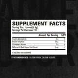 Jacked Factory envase junto a cucharas que indican 30 porciones y control de dosis