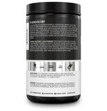 Jacked Factory primer plano de la lista de ingredientes y proceso fermentado