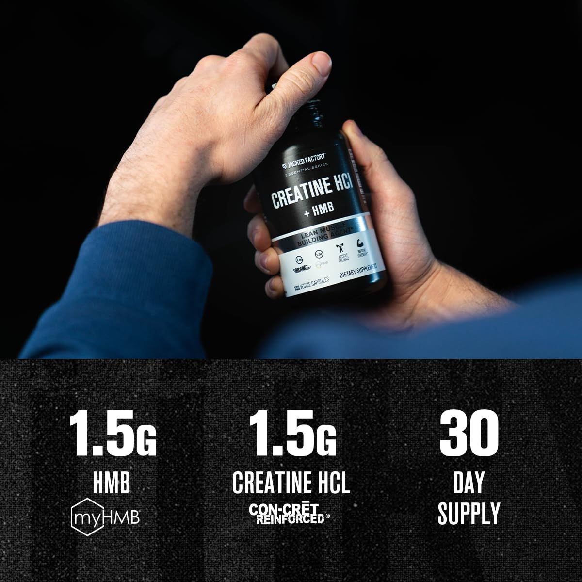 Jacked Factory etiqueta lateral con lista de ingredientes clave