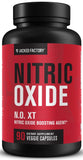 Jacked Factory frasco frontal mostrando N.O. XT y tamaño, realza confianza