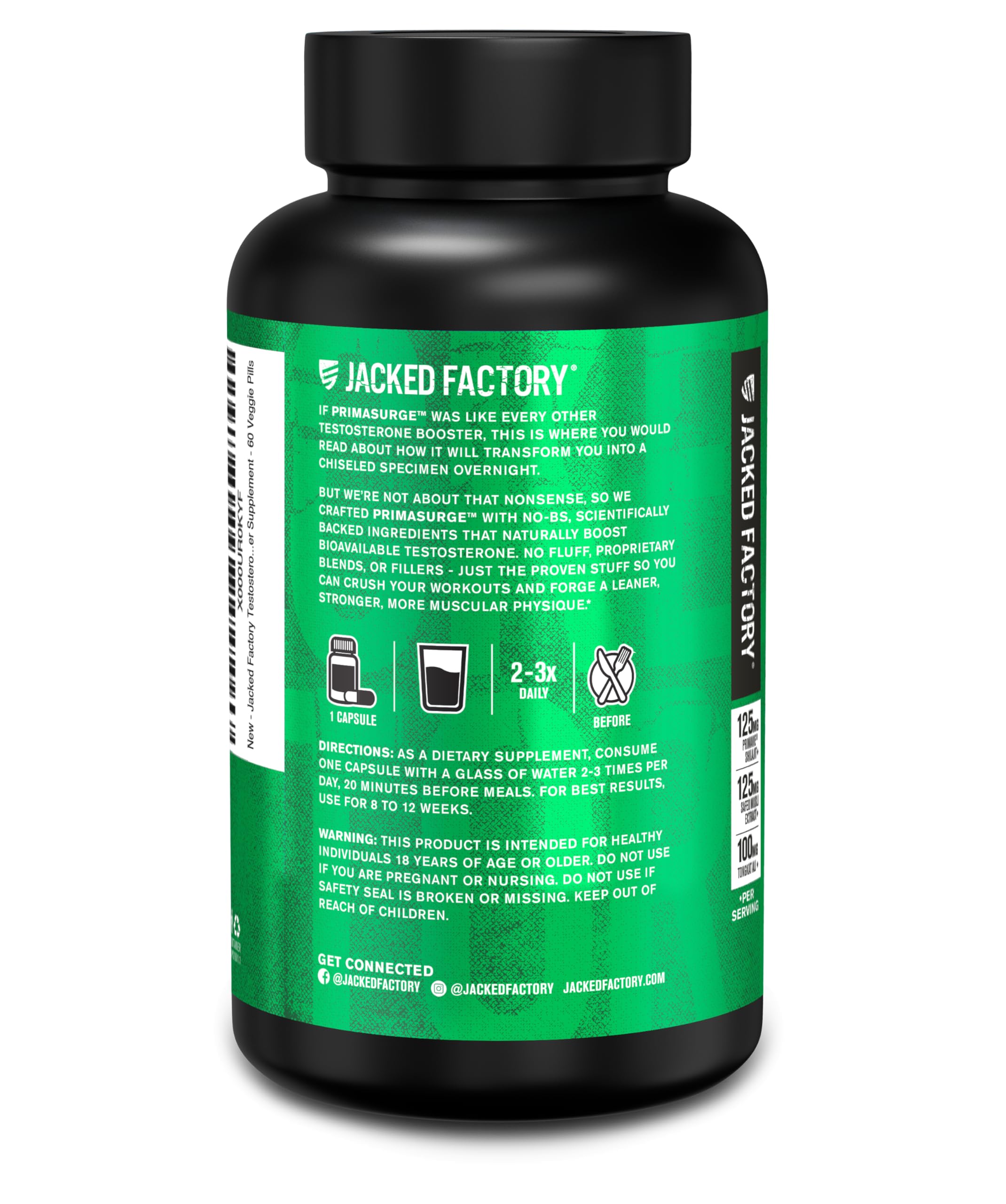Jacked Factory Primasurge comparativa de tamaño de cápsula frente a moneda