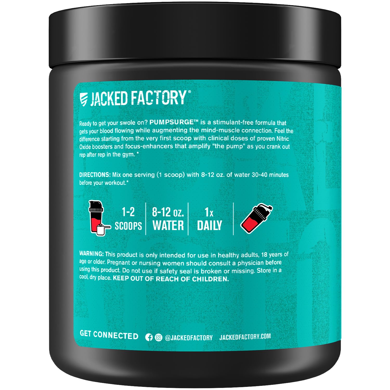 Jacked Factory botella en ambiente lifestyle transmitiendo energía