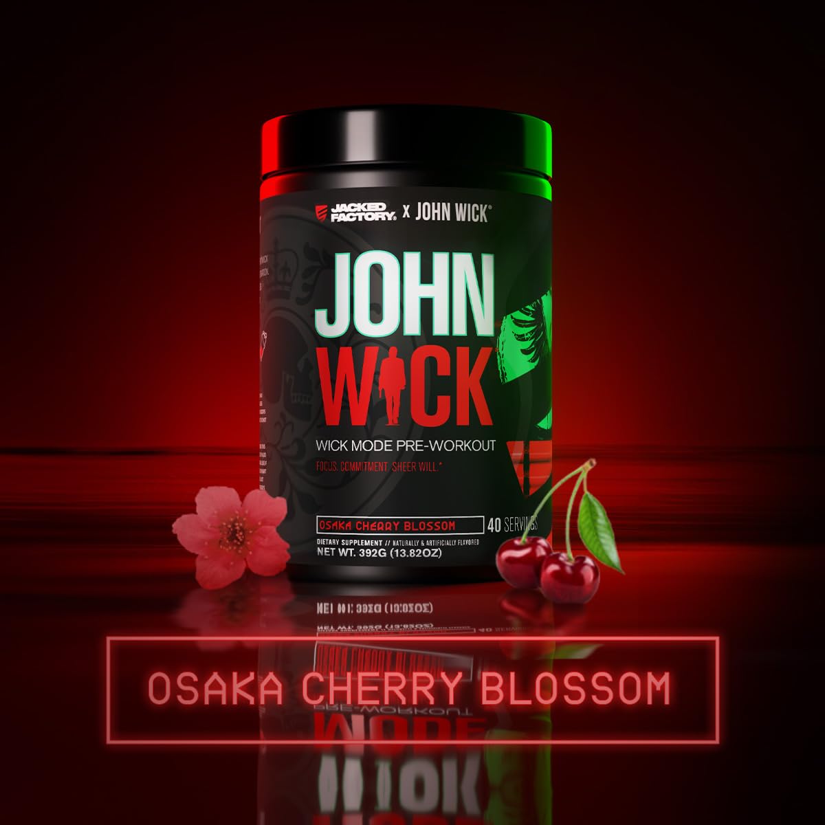 Jacked Factory Wick Mode tarro abierto con polvo para fácil mezcla