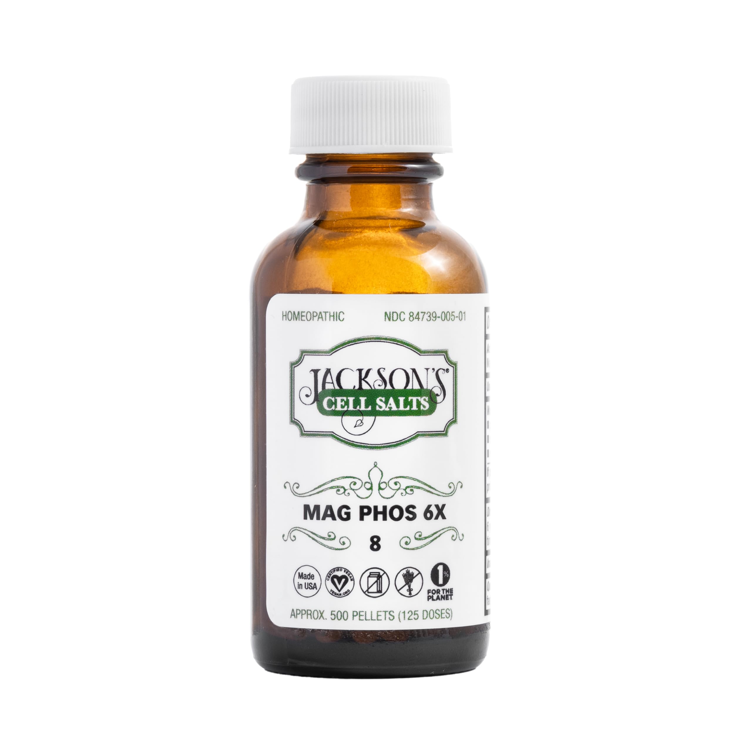 Jackson's frasco ámbar frontal mostrando etiqueta y beneficio de protección