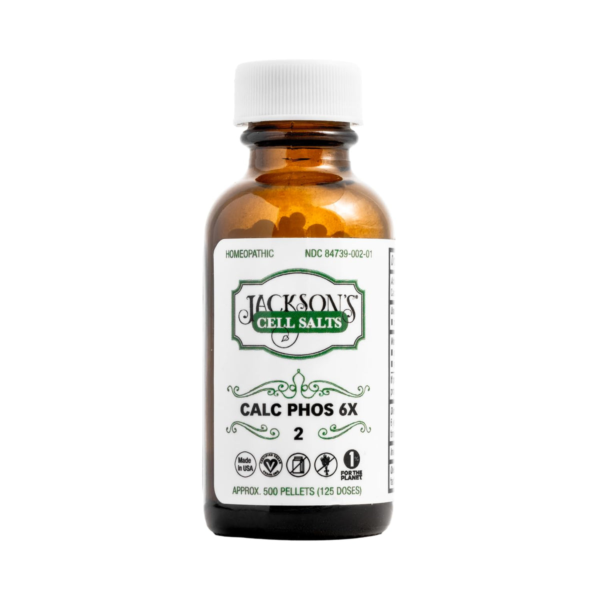Jackson's frasco ámbar frontal mostrando etiqueta clara y beneficio vegano