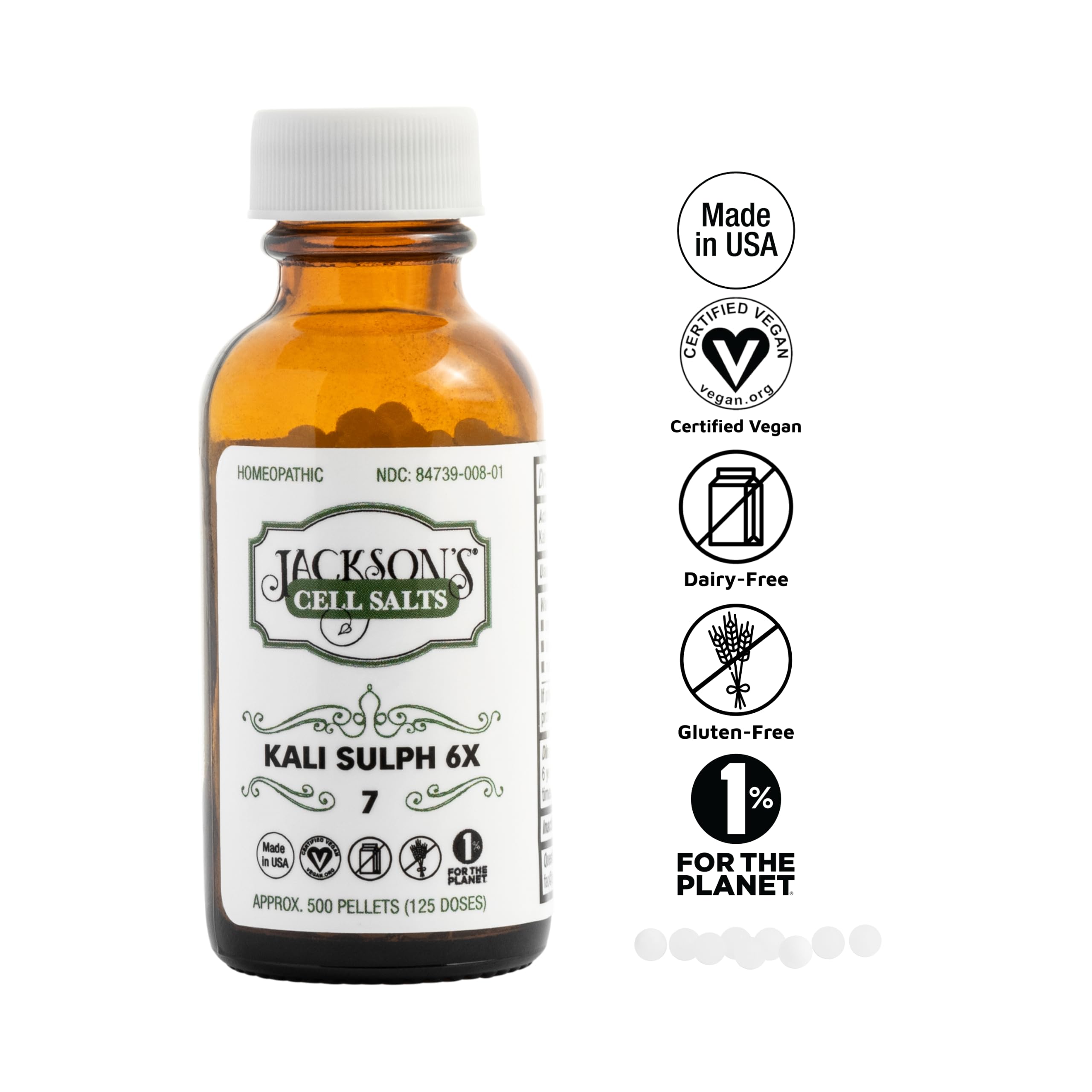 Jackson's etiqueta detallada legible y lista de ingredientes clara