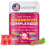 JAENFW envase frontal de gominolas de magnesio, formato práctico y vegano