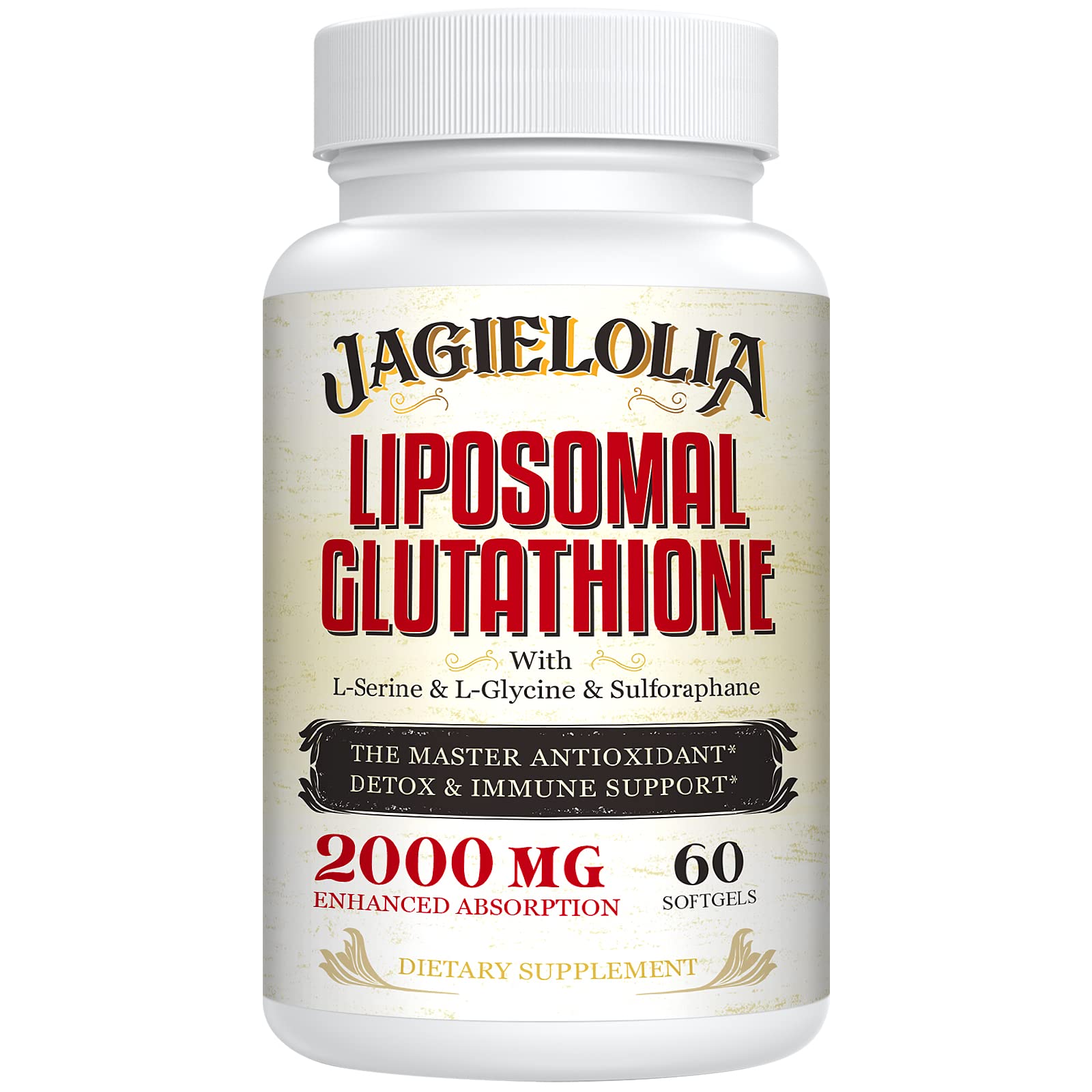 Jagielolia frasco frontal mostrando etiqueta y cantidad de softgels