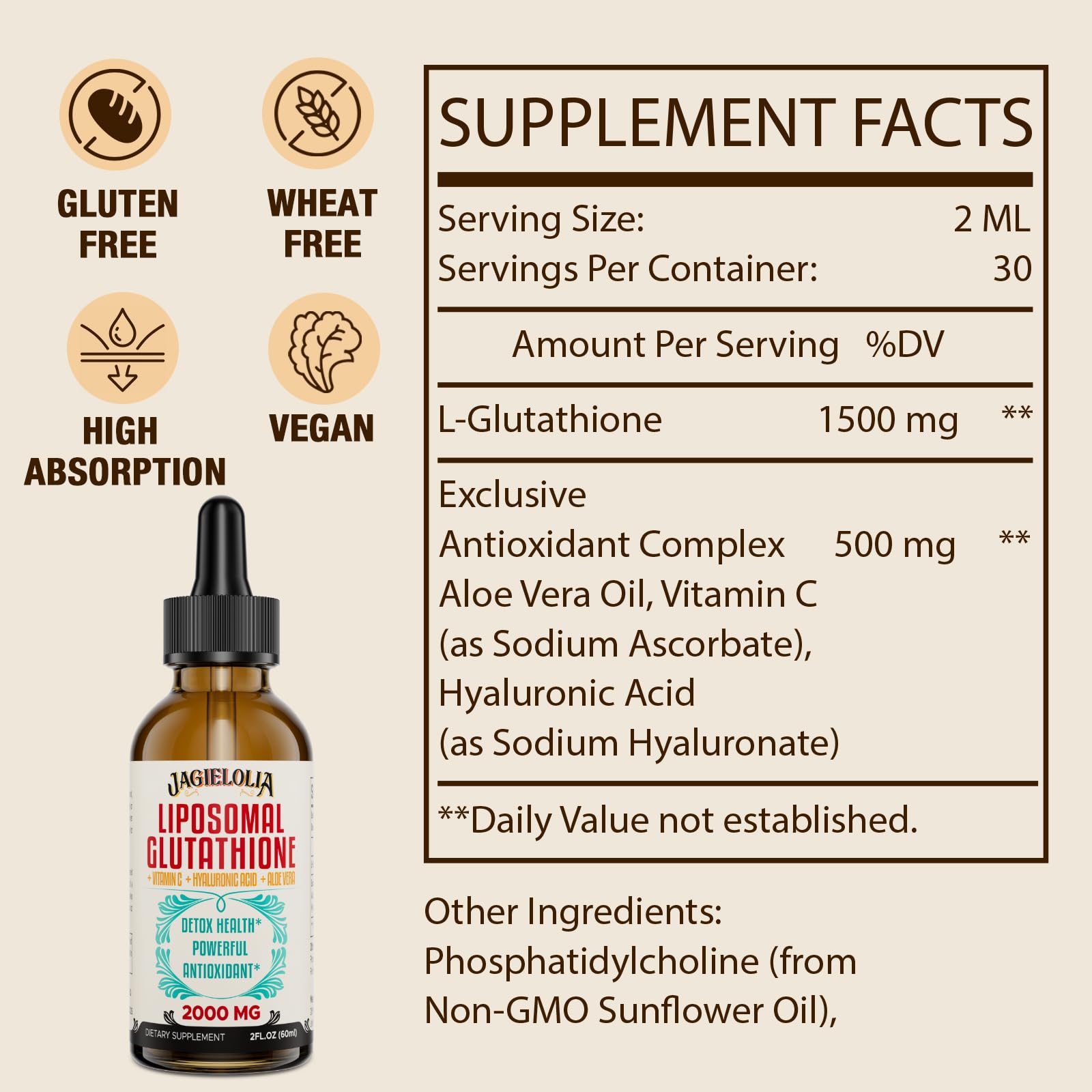 Detalle de gotas y textura líquida Jagielolia que facilita dosificación rápida