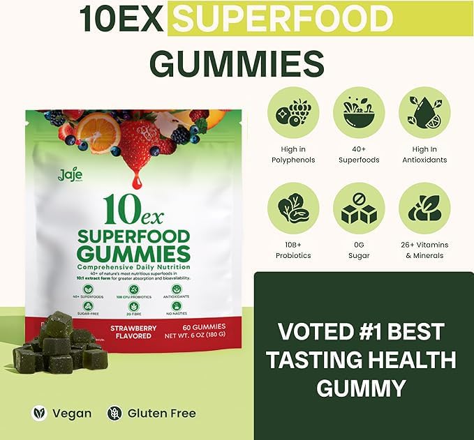 Jaje Health etiqueta con información de ingredientes y producción GMP