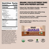 JAMBAR textura interior de la barra mostrando chocolate y aporte de proteína