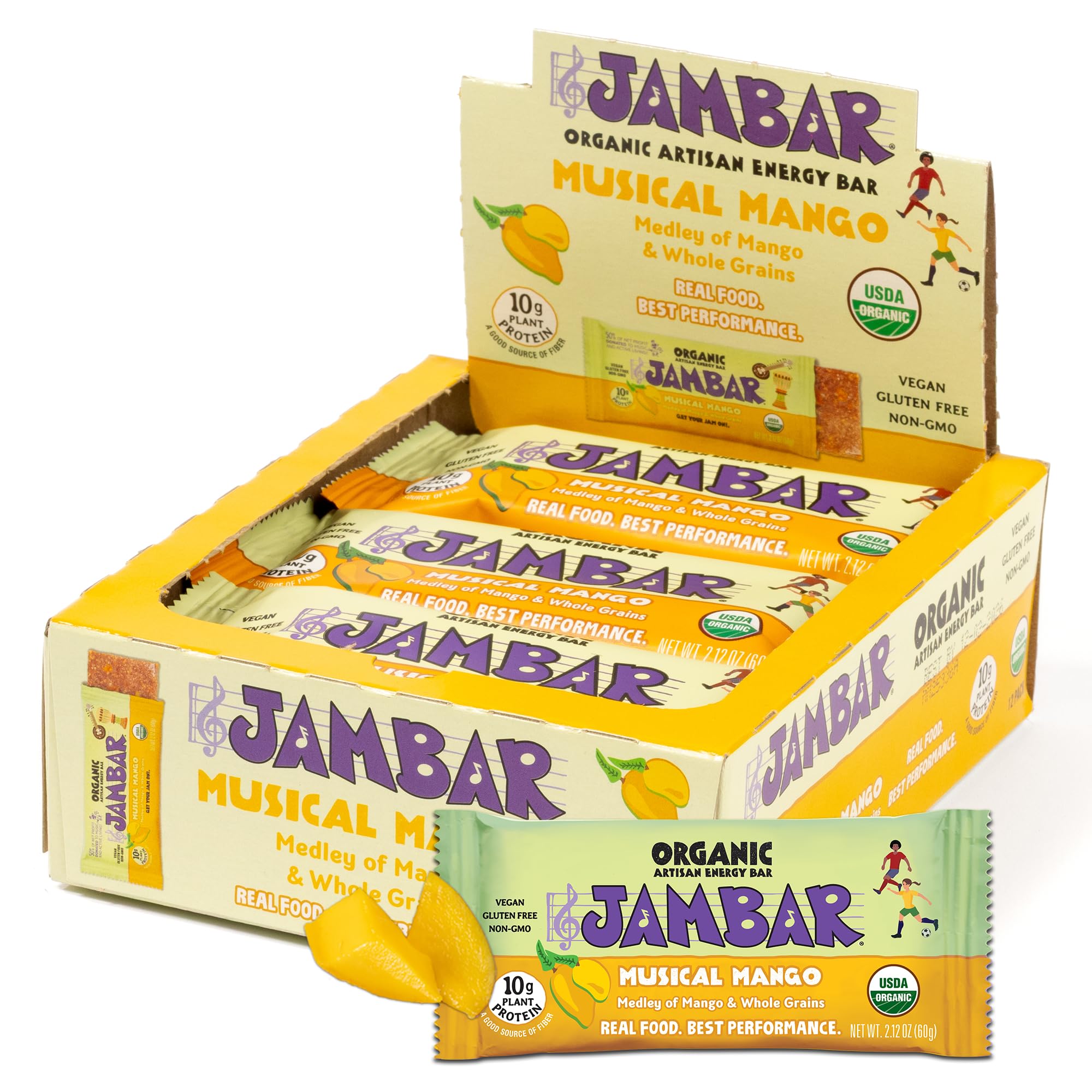 JAMBAR envoltorio frontal mostrando diseño y certificación orgánica, ideal para elegir snack saludable