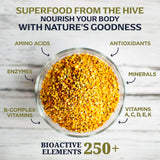 Jamie’s Hive to Table polen espolvoreado en smoothie para energía matutina