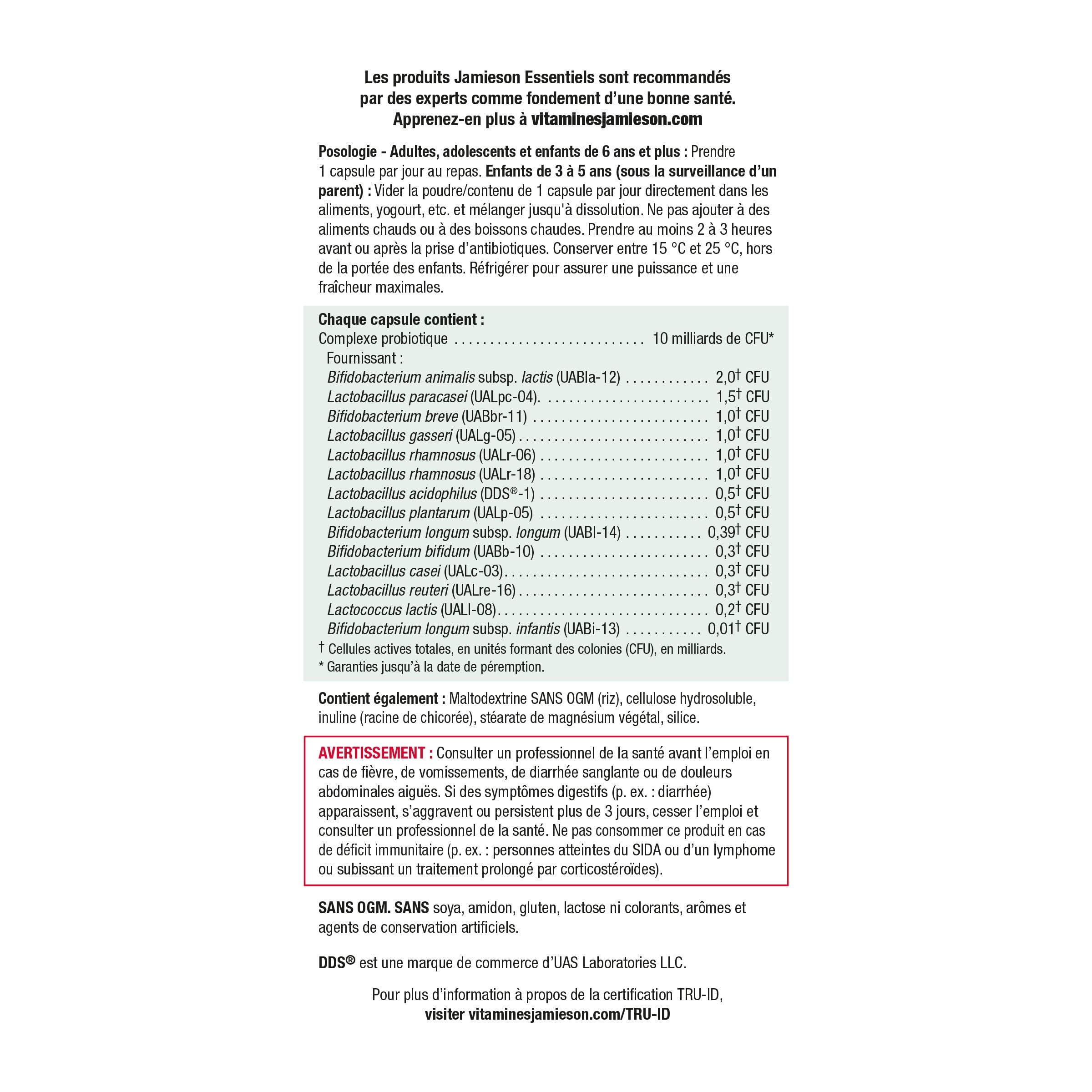 Jamieson envase con sello protegiendo contra humedad y garantizando potencia