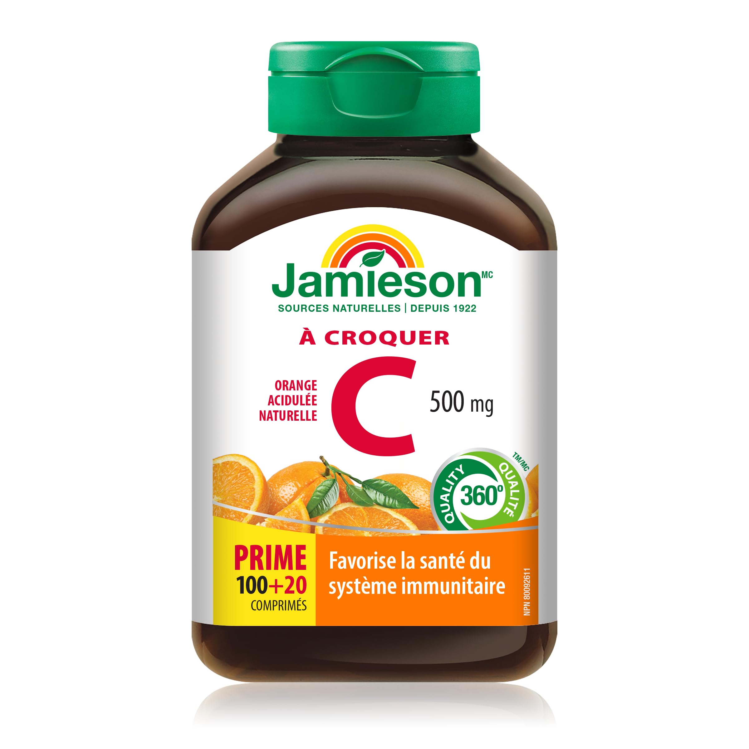 Jamieson detalle de la textura de la tableta masticable que facilita su consumo