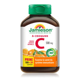 Jamieson detalle de la textura de la tableta masticable que facilita su consumo
