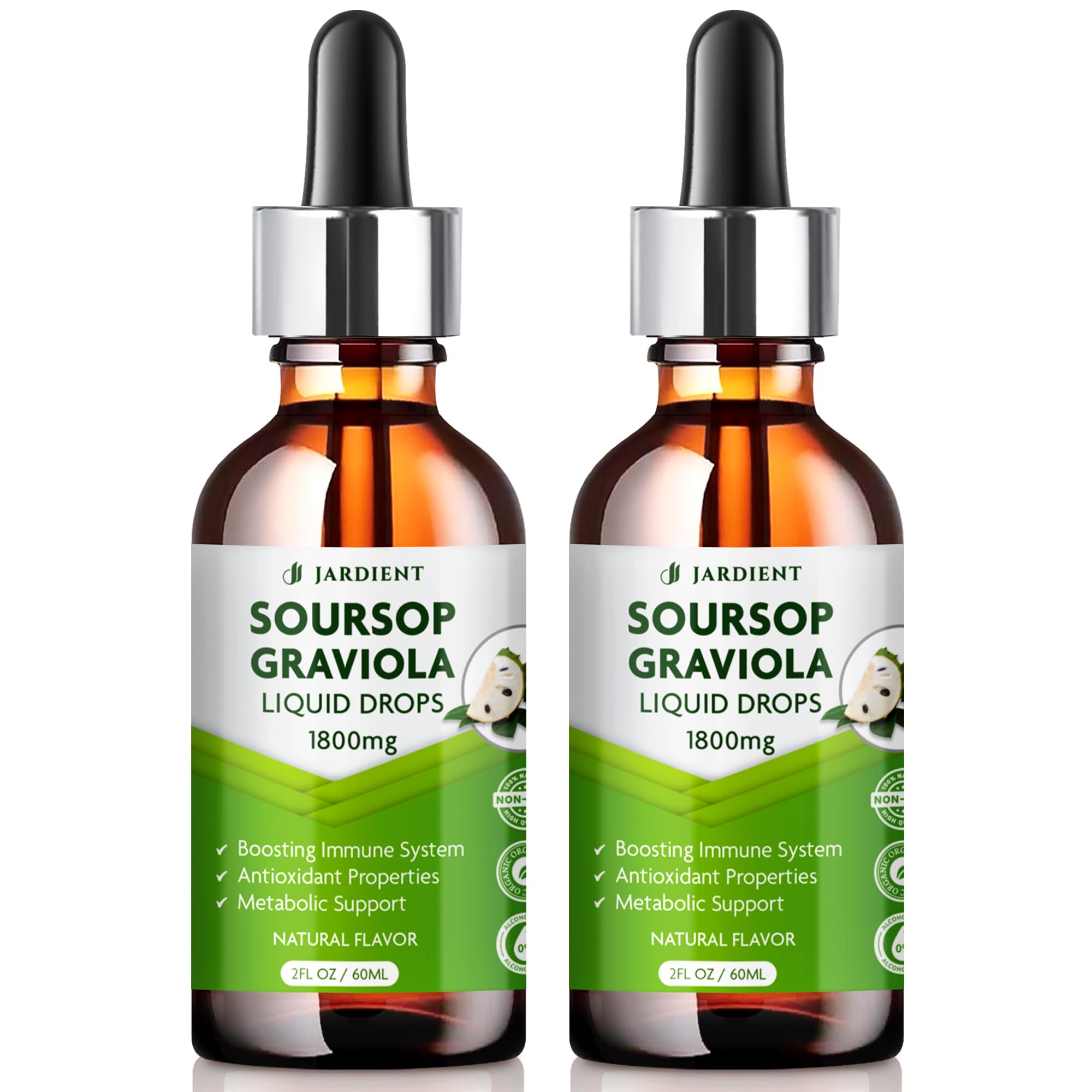 Jardient frontal del envase Soursop Bitters, presentación clara y portable