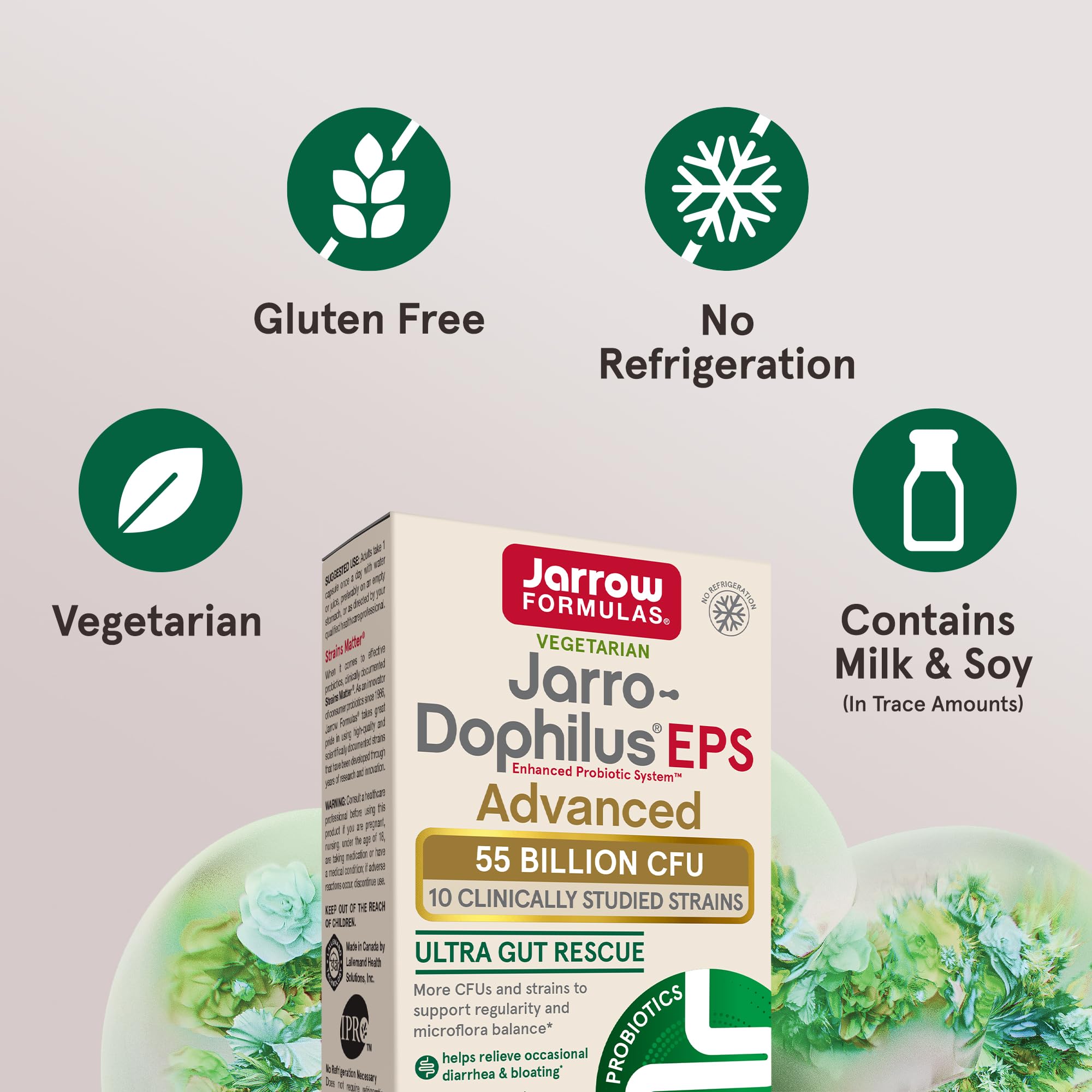 Jarrow Formulas detalle del recubrimiento entérico de la cápsula, asegura liberación intestinal